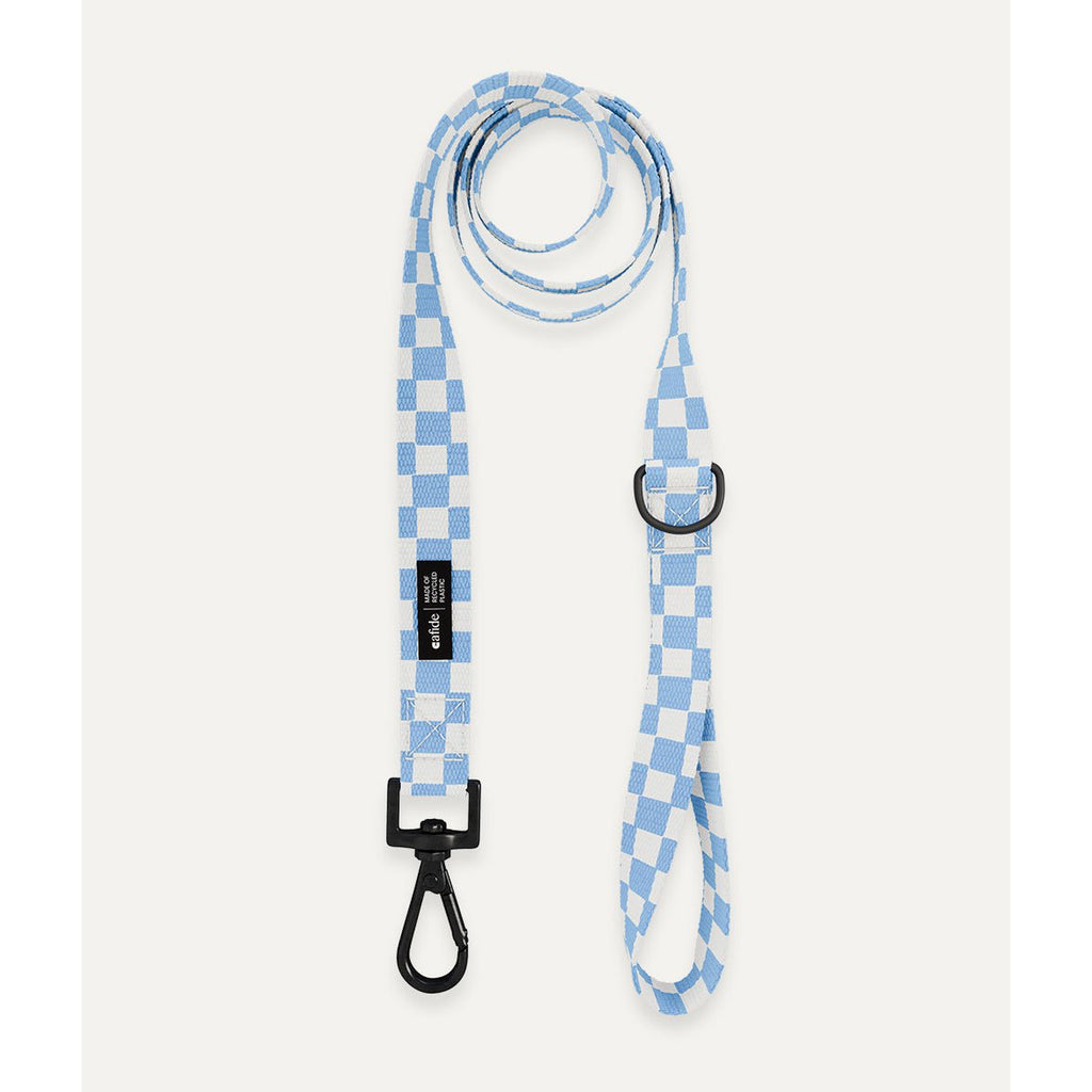 Cafide - Juno Halsband & Riem (Set) - Vichy Design - Blauwe Checkbox