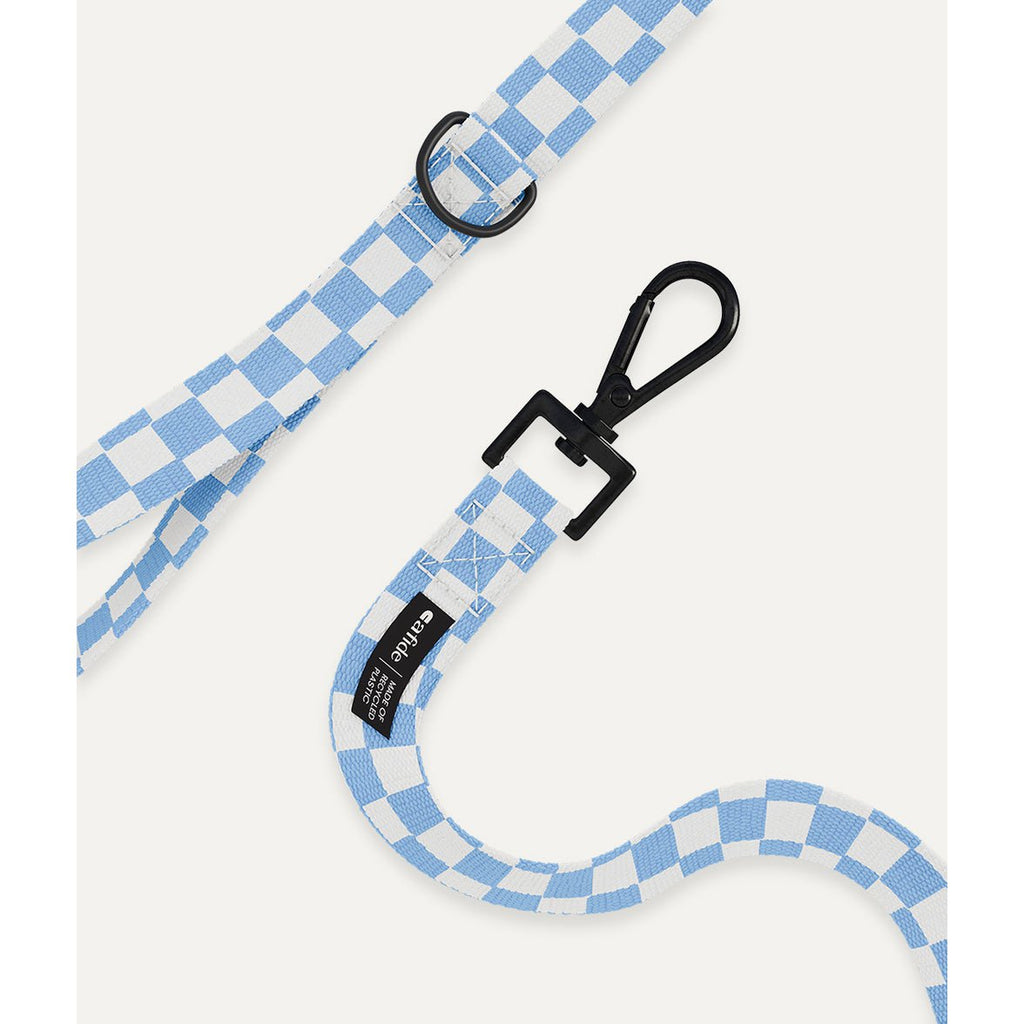 Cafide - Juno Halsband & Riem (Set) - Vichy Design - Blauwe Checkbox