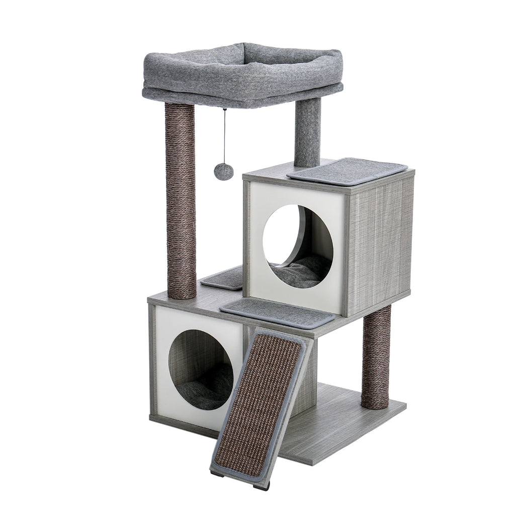 PAWZ Road - Compacte Kattenboom met Sisal Krabpalen, Speeltjes en Luxe Condos