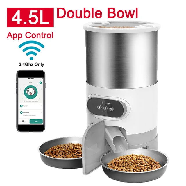 Slimme Katten- & Hondenvoerbak met App-Bediening en Timer 3L/4.5L