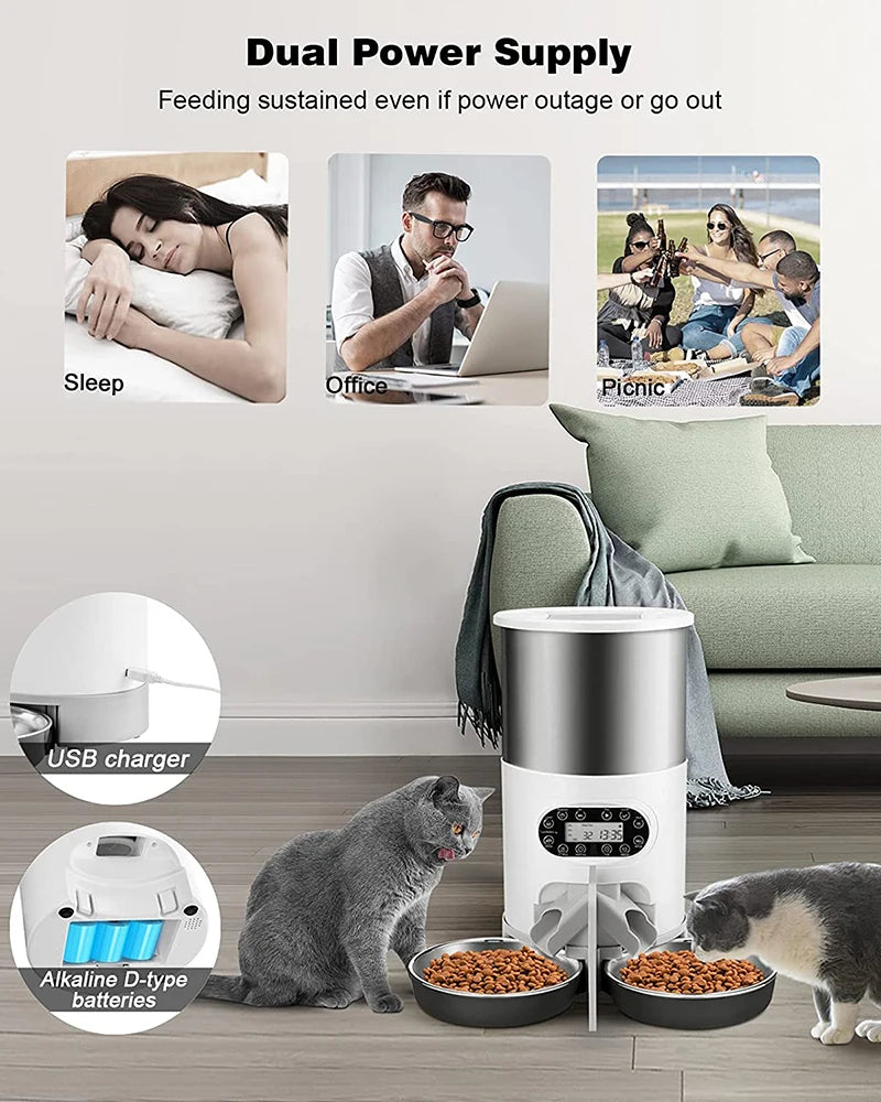 Slimme Katten- & Hondenvoerbak met App-Bediening en Timer 3L/4.5L
