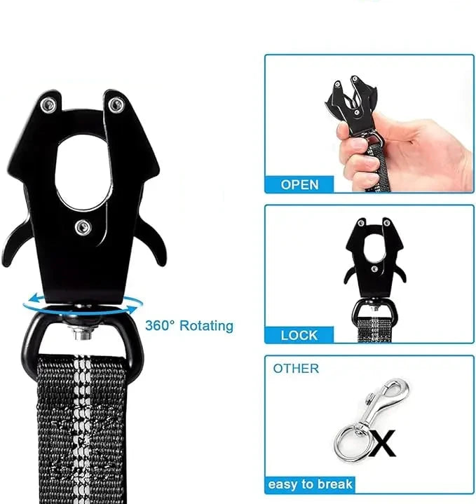 Tactical Hondenriem K9 met Reflecterende Afwerking & Autogordel