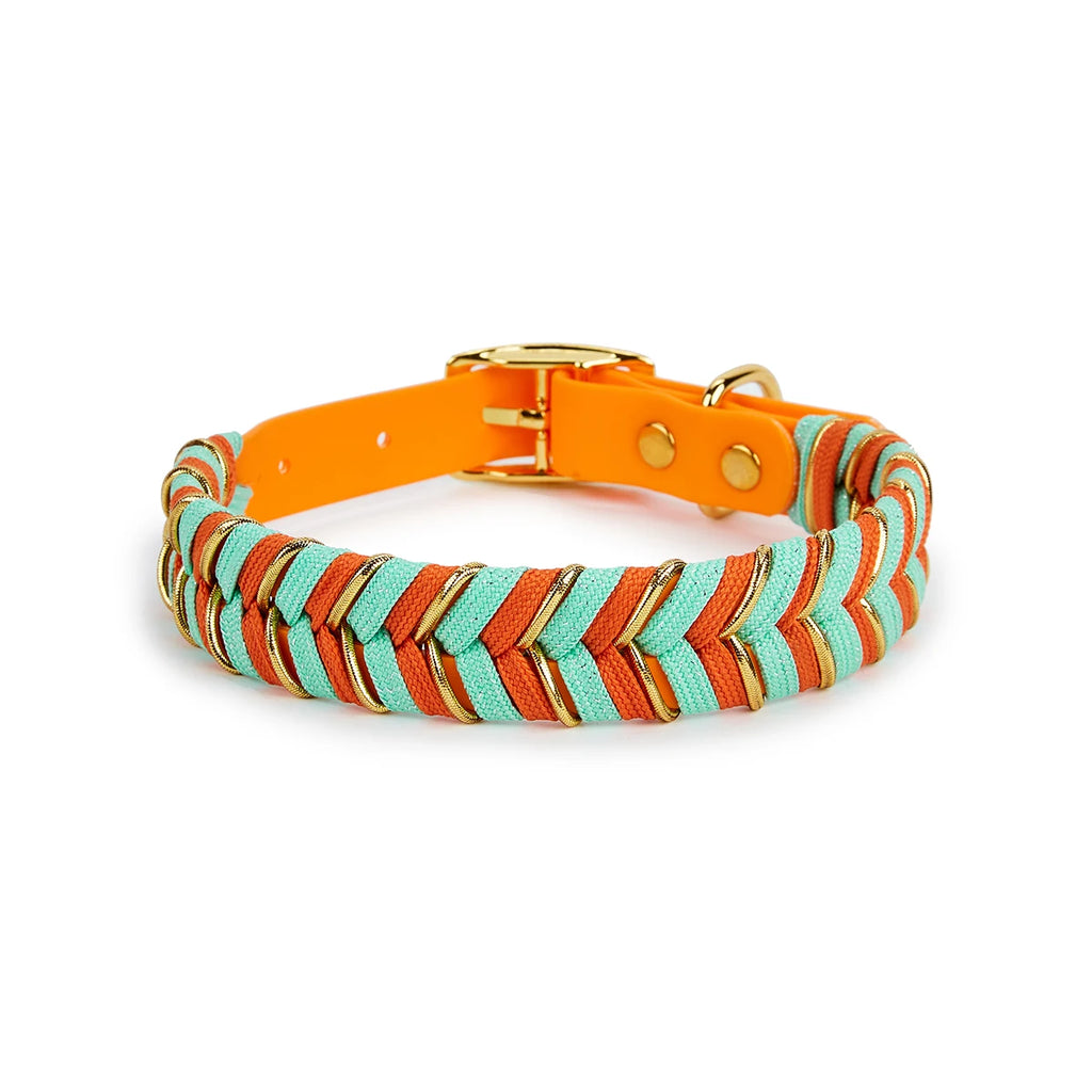 Waopet - Leather-Look Geweven Halsband - Ibiza Style