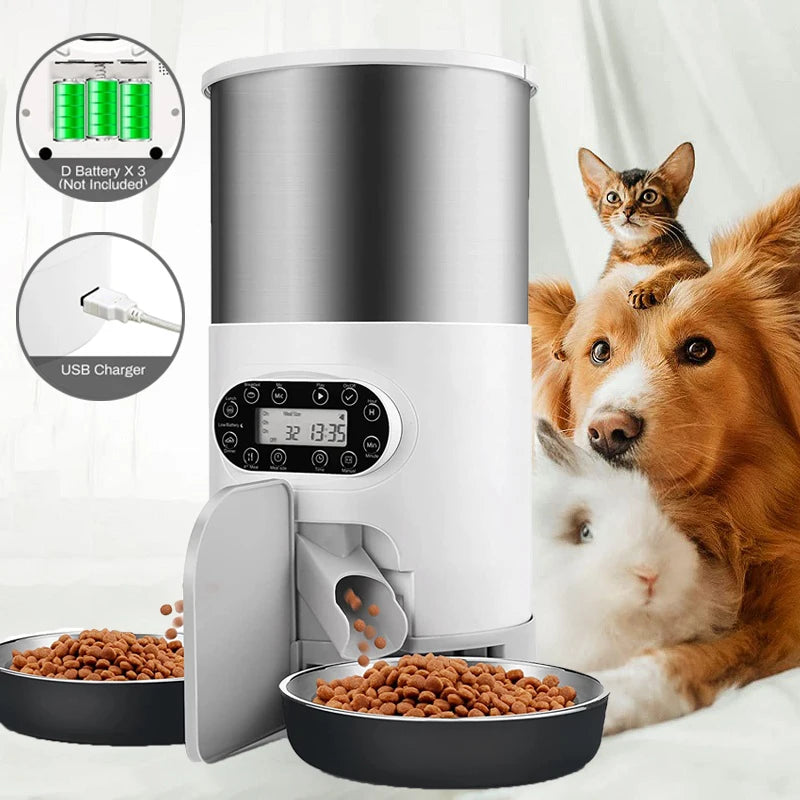 Slimme Katten- & Hondenvoerbak met App-Bediening en Timer 3L/4.5L