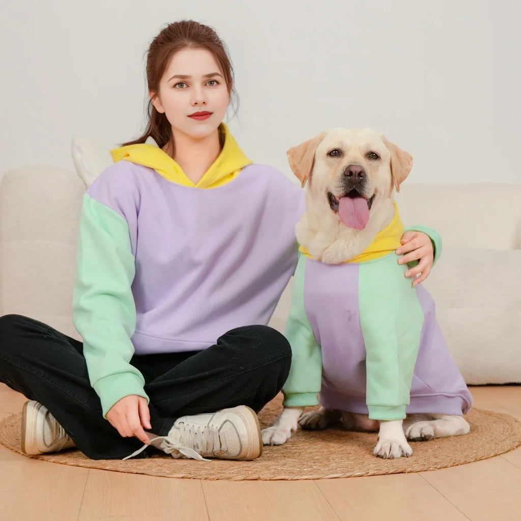 Matching Hoodie voor Hond & Baasje - Retro Kleuren