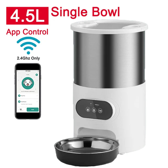 Slimme Katten- & Hondenvoerbak met App-Bediening en Timer 3L/4.5L