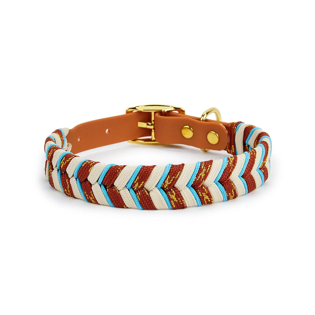 Waopet - Leather-Look Geweven Halsband - Ibiza Style