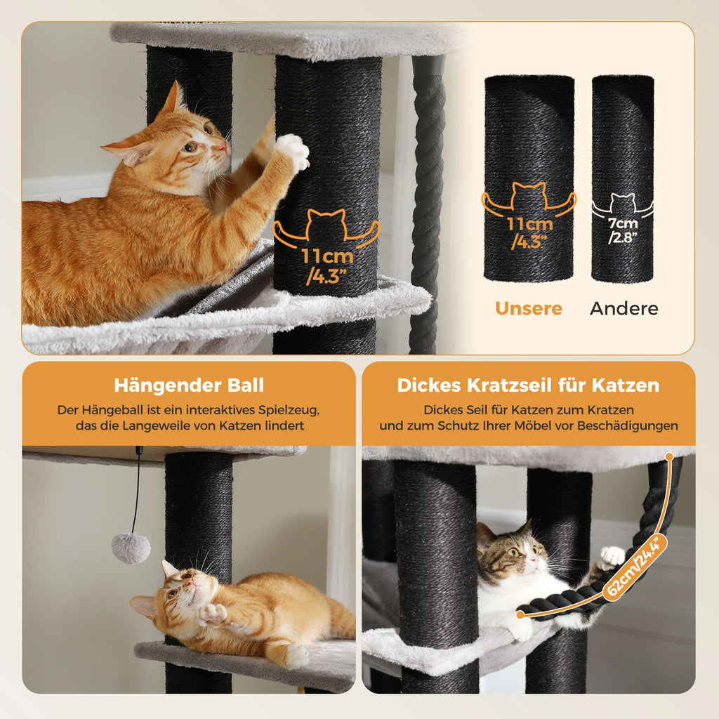 PAWZ Road - Stevige Kattenpaal met Hangmat, Kattenhuis, 11 Sisalpalen en Ligplaatsen