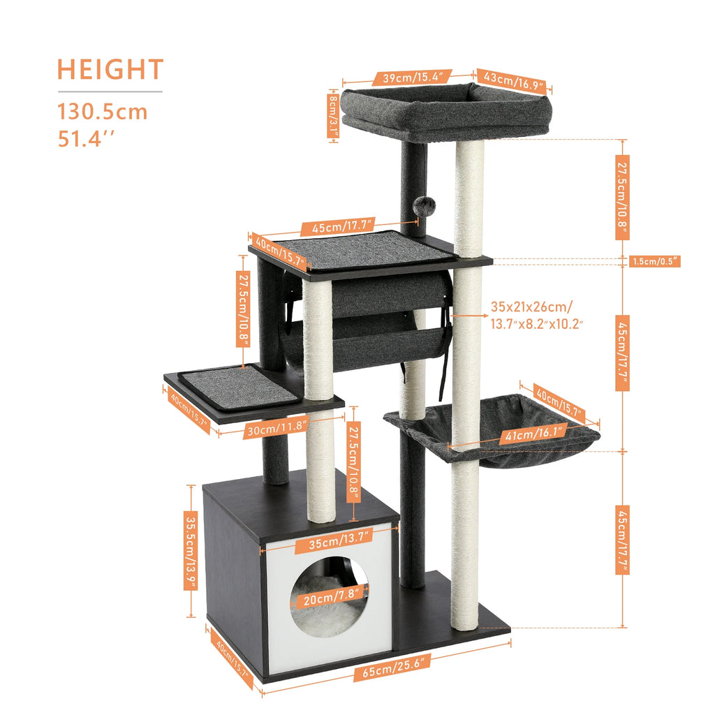 PAWZ Road - Krabpaal Condo van 130,5 cm: Toren met meerdere niveaus