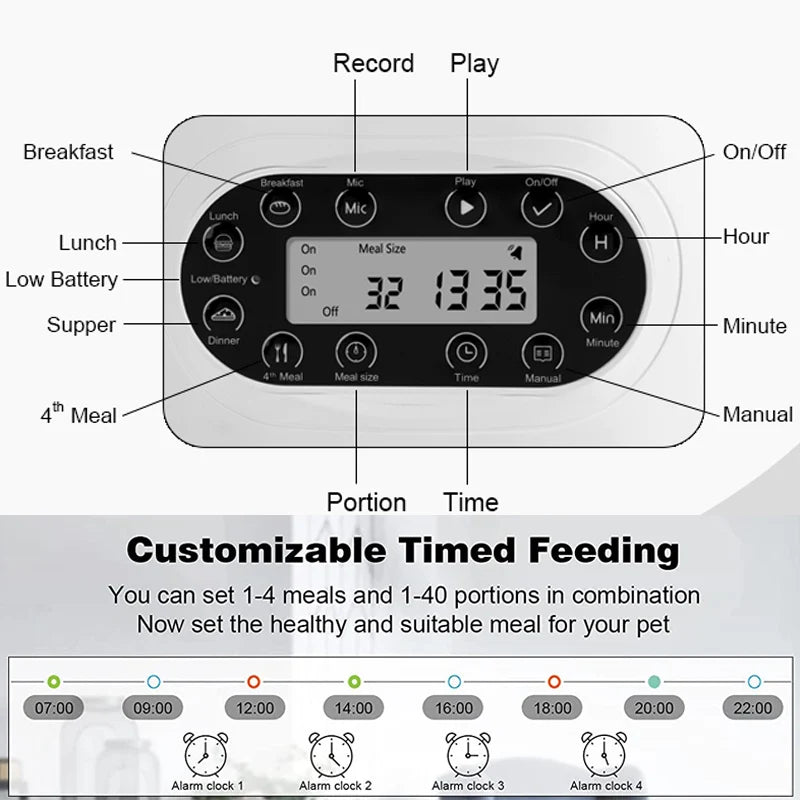 Slimme Katten- & Hondenvoerbak met App-Bediening en Timer 3L/4.5L