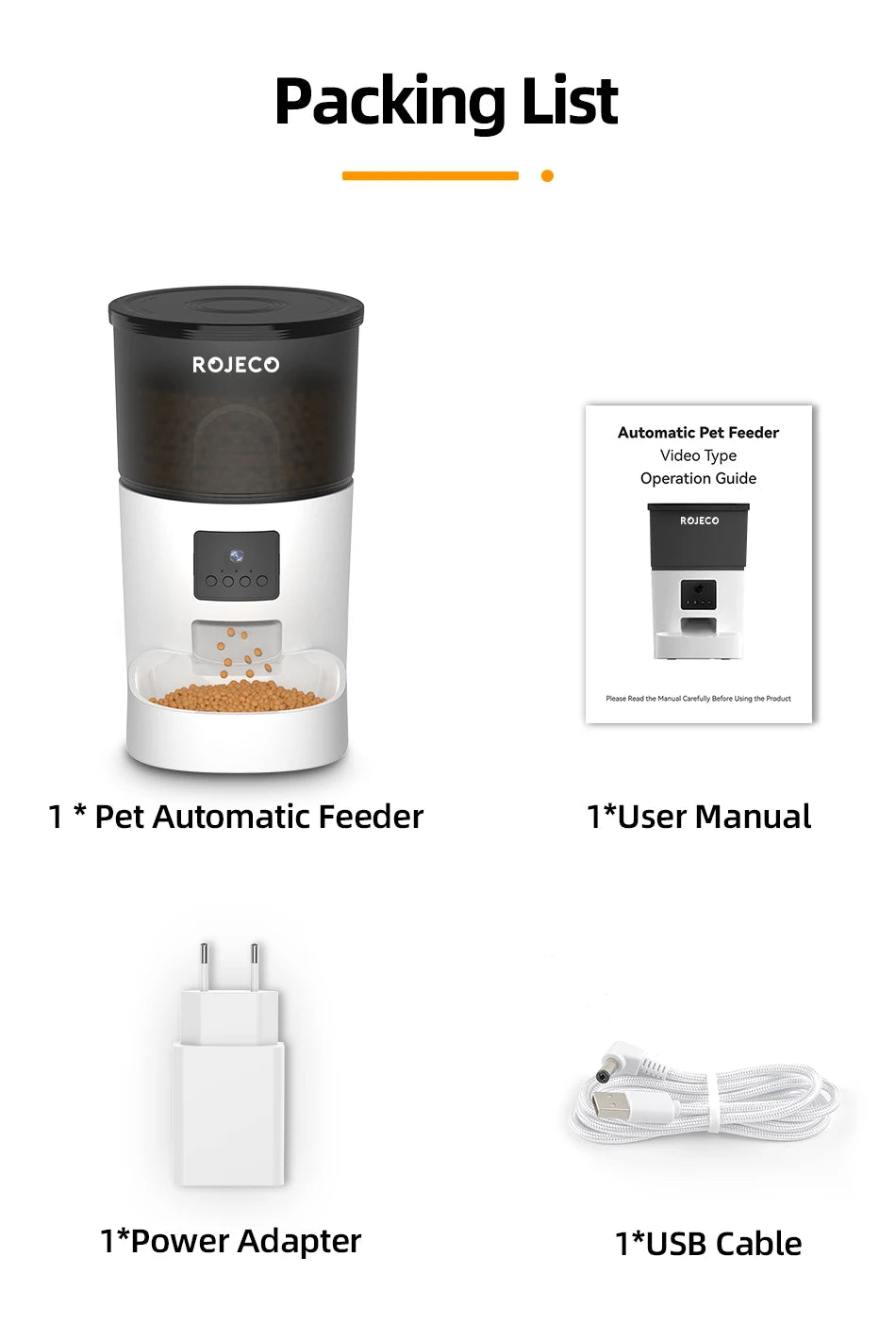 ROJECO - Automatische Voerbak Met Camera 3L