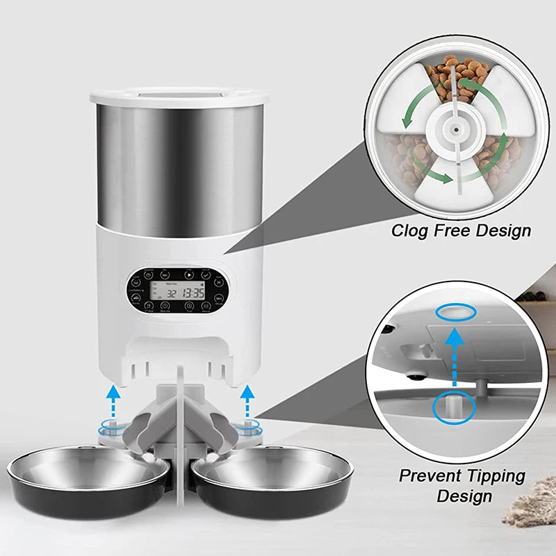 Slimme Katten- & Hondenvoerbak met App-Bediening en Timer 3L/4.5L