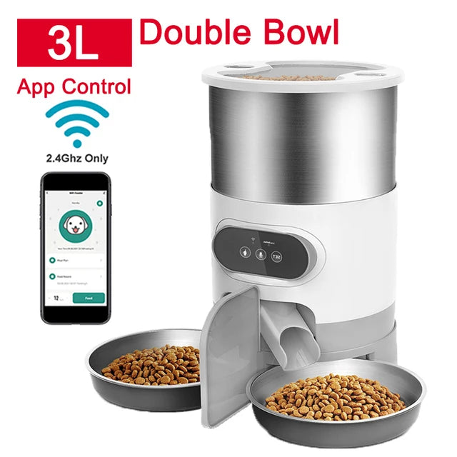Slimme Katten- & Hondenvoerbak met App-Bediening en Timer 3L/4.5L
