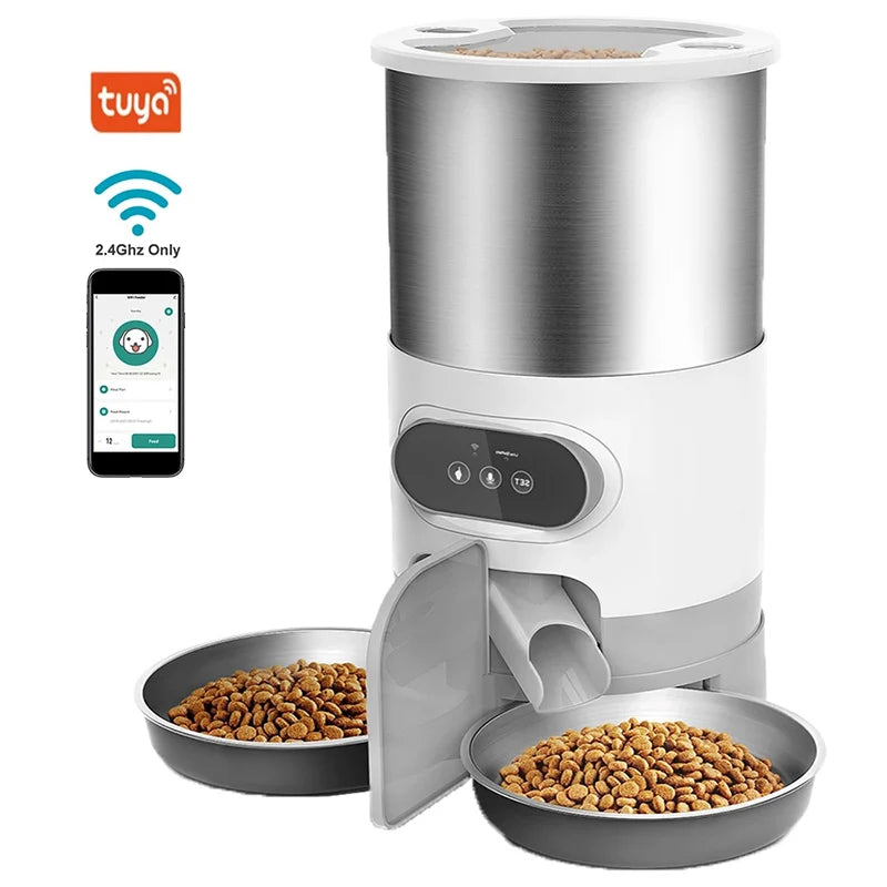 Slimme Katten- & Hondenvoerbak met App-Bediening en Timer 3L/4.5L
