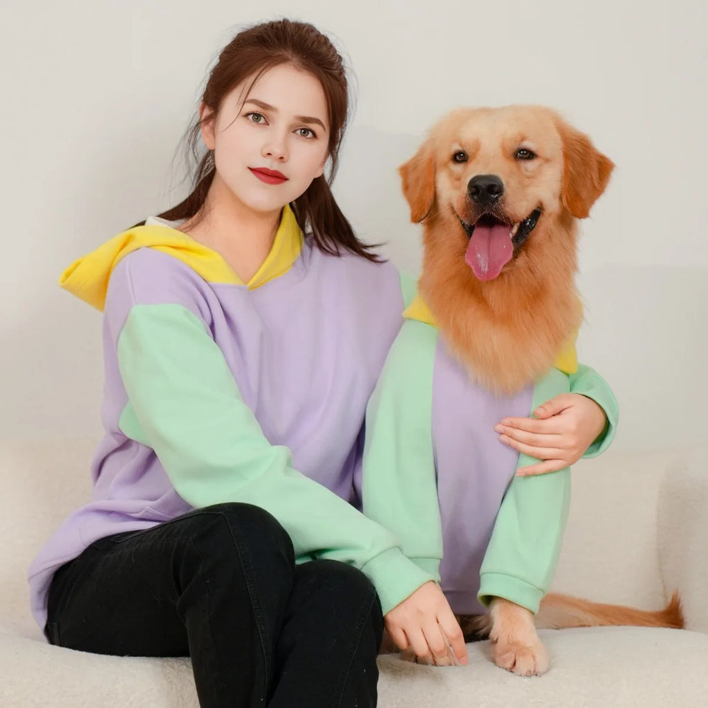 Matching Hoodie voor Hond & Baasje - Retro Kleuren
