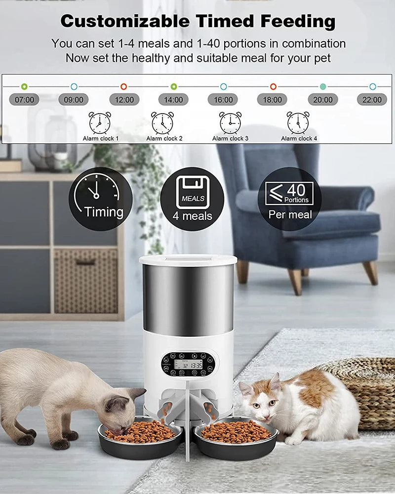 Slimme Katten- & Hondenvoerbak met App-Bediening en Timer 3L/4.5L