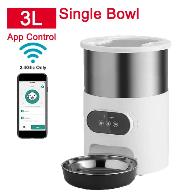 Slimme Katten- & Hondenvoerbak met App-Bediening en Timer 3L/4.5L