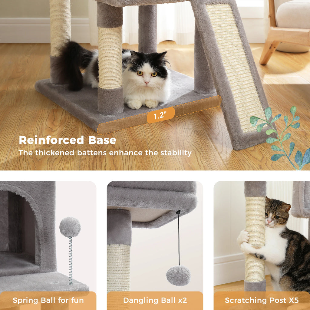 PAWZ Road - Stabiele Multi-Level Kattenboom met Klimframe en Krabplank