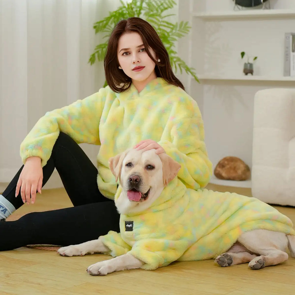 Gele Tie Dye Matching Hoodie voor Hond & Baasje