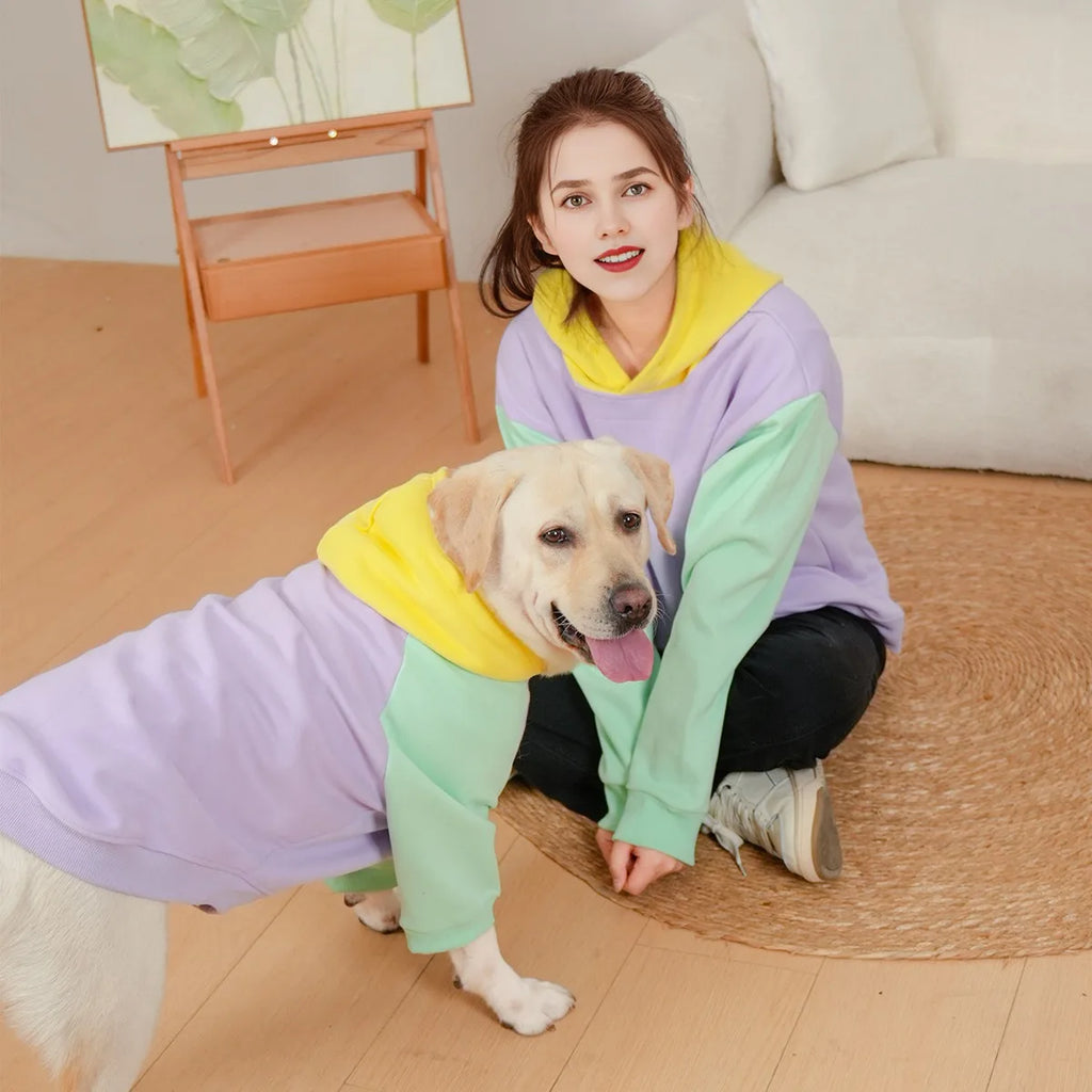 Matching Hoodie voor Hond & Baasje - Retro Kleuren